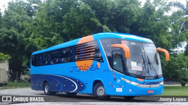 Litorânea Transportes Coletivos 5102 na cidade de Guarujá, São Paulo, Brasil, por Jonny Lopes. ID da foto: 7520059.