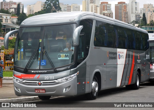 Auto Viação Urubupungá 20.111 na cidade de São Paulo, São Paulo, Brasil, por Yuri Ferreira Marinho. ID da foto: 7521757.