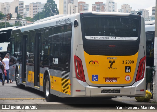 Viação Metrópole Paulista - Zona Leste 3 2090 na cidade de São Paulo, São Paulo, Brasil, por Yuri Ferreira Marinho. ID da foto: 7521734.