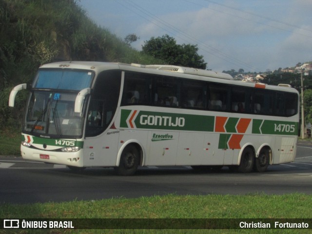 Empresa Gontijo de Transportes 14705 na cidade de Sapucaia, Rio de Janeiro, Brasil, por Christian  Fortunato. Número da foto: #7521877.