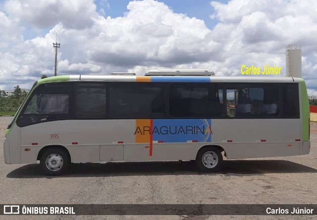 Viação Araguarina 3195 na cidade de Goiânia, Goiás, Brasil, por Carlos Júnior. ID da foto: 7521945.