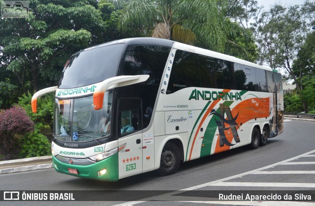 Empresa de Transportes Andorinha 6263 na cidade de São Paulo, São Paulo, Brasil, por Rudnei Aparecido da Silva. ID da foto: 7528272.