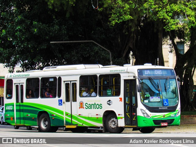 Viação Piracicabana Santos 4483 na cidade de Santos, São Paulo, Brasil, por Adam Xavier Rodrigues Lima. ID da foto: 7528218.