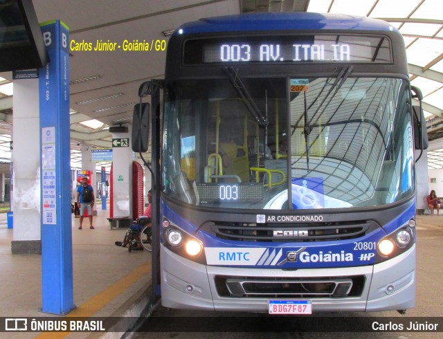 HP Transportes Coletivos 20801 na cidade de Goiânia, Goiás, Brasil, por Carlos Júnior. Número da foto: #7528623.