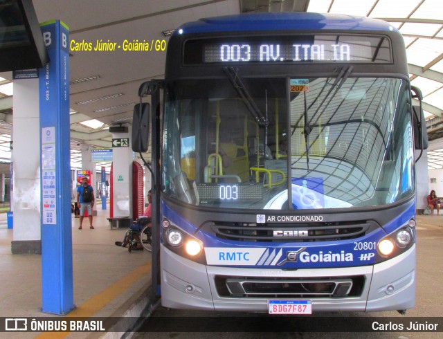 HP Transportes Coletivos 20801 na cidade de Goiânia, Goiás, Brasil, por Carlos Júnior. ID da foto: 7528623.