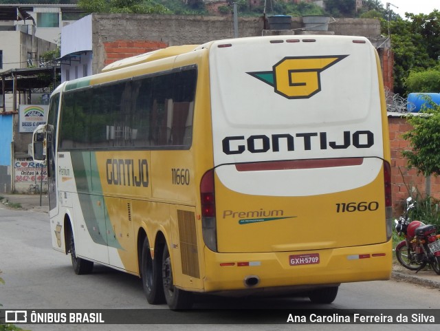 Empresa Gontijo de Transportes 11660 na cidade de Coronel Fabriciano, Minas Gerais, Brasil, por Ana Carolina Ferreira da Silva. ID da foto: 7530597.