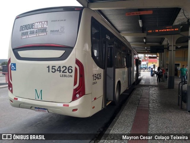 Leblon Transporte de Passageiros 15426 na cidade de Curitiba, Paraná, Brasil, por Mayron Cesar  Colaço Teixeira. ID da foto: 7535641.