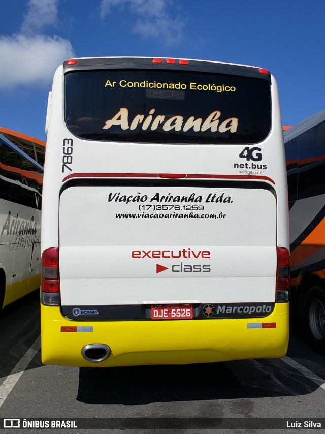 Viação Ariranha 7863 na cidade de Aparecida, São Paulo, Brasil, por Luiz Silva. Número da foto: #7536746.