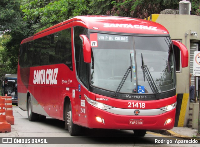 Viação Santa Cruz 21418 na cidade de São Paulo, São Paulo, Brasil, por Rodrigo  Aparecido. ID da foto: 7537574.