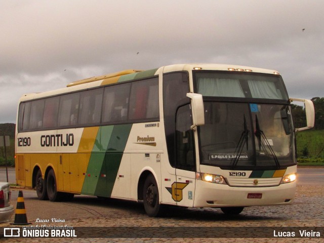 Empresa Gontijo de Transportes 12190 na cidade de João Monlevade, Minas Gerais, Brasil, por Lucas Vieira. ID da foto: 7539251.