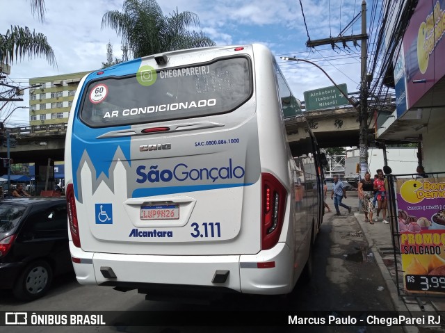 Auto Ônibus Alcântara 3.111 na cidade de São Gonçalo, Rio de Janeiro, Brasil, por Marcus Paulo - ChegaParei RJ. ID da foto: 7540727.