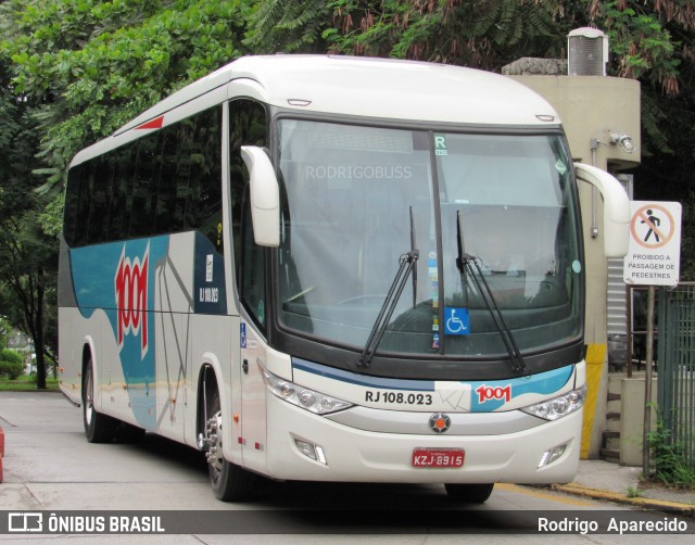 Auto Viação 1001 RJ 108.023 na cidade de São Paulo, São Paulo, Brasil, por Rodrigo  Aparecido. ID da foto: 7540449.