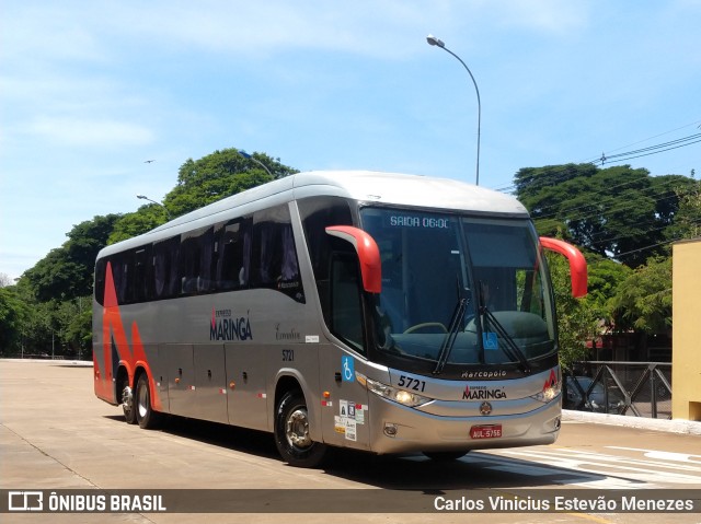 Expresso Maringá 5721 na cidade de Maringá, Paraná, Brasil, por Carlos Vinicius Estevão Menezes. ID da foto: 7542480.