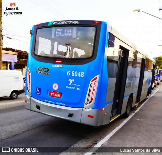 Transwolff Transportes e Turismo 6 6048 na cidade de São Paulo, São Paulo, Brasil, por Lucas Santos da Silva. Número da foto: #7542991.