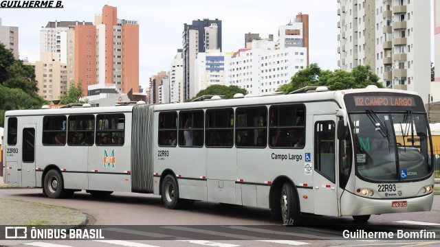 Empresa de Ônibus Campo Largo 22R93 na cidade de Curitiba, Paraná, Brasil, por Guilherme Bomfim. ID da foto: 7542428.