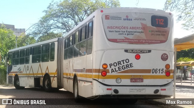 Companhia Carris Porto-Alegrense 0615 na cidade de Porto Alegre, Rio Grande do Sul, Brasil, por Max Ramos. ID da foto: 7543887.