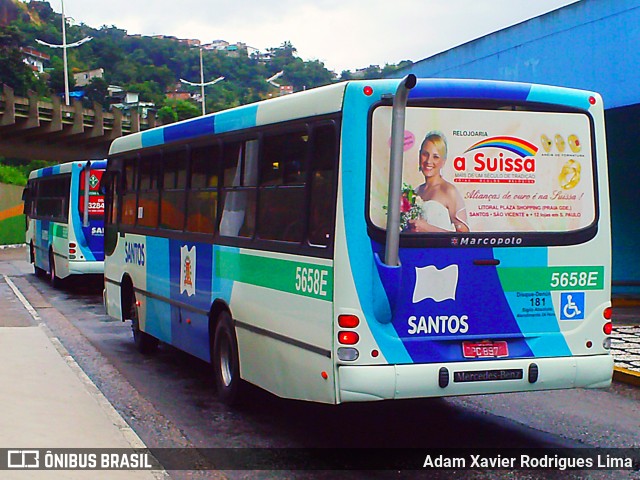 Viação Piracicabana Santos 5658E na cidade de Santos, São Paulo, Brasil, por Adam Xavier Rodrigues Lima. ID da foto: 7546319.