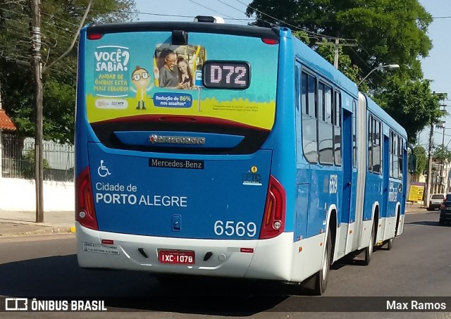 Nortran Transportes Coletivos 6569 na cidade de Porto Alegre, Rio Grande do Sul, Brasil, por Max Ramos. Número da foto: #7548891.