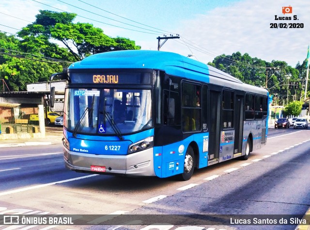 Viação Grajaú S.A. 6 1227 na cidade de São Paulo, São Paulo, Brasil, por Lucas Santos da Silva. ID da foto: 7550264.