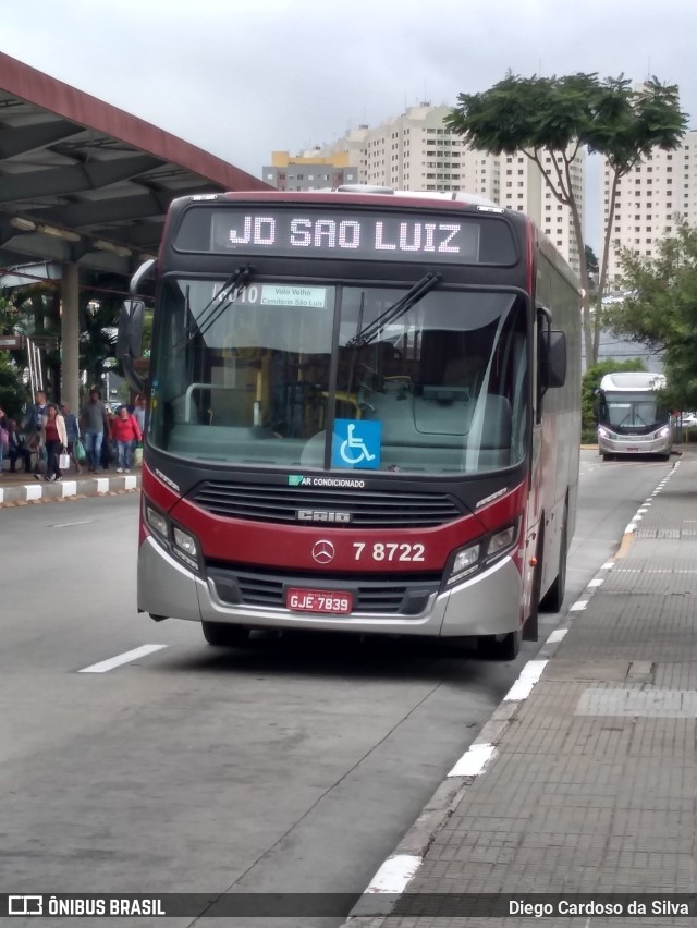 Transwolff Transportes e Turismo 7 8722 na cidade de São Paulo, São Paulo, Brasil, por Diego Cardoso da Silva. Número da foto: #7551080.