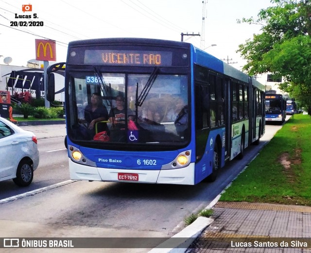 Viação Grajaú S.A. 6 1602 na cidade de São Paulo, São Paulo, Brasil, por Lucas Santos da Silva. ID da foto: 7551955.