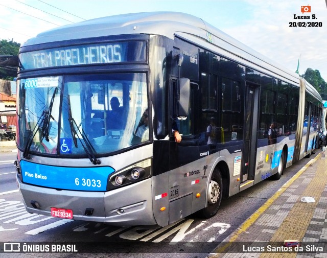Viação Paratodos > São Jorge > Metropolitana São Paulo > Mobibrasil 6 3033 na cidade de São Paulo, São Paulo, Brasil, por Lucas Santos da Silva. Número da foto: #7559294.