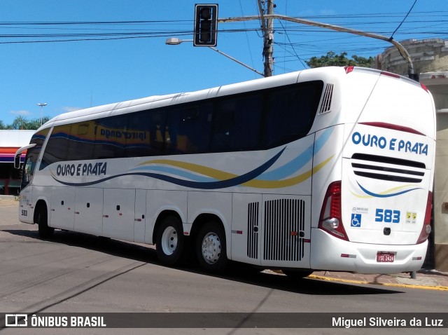 Viação Ouro e Prata 583 na cidade de Alegrete, Rio Grande do Sul, Brasil, por Miguel Silveira da Luz. Número da foto: #7566326.