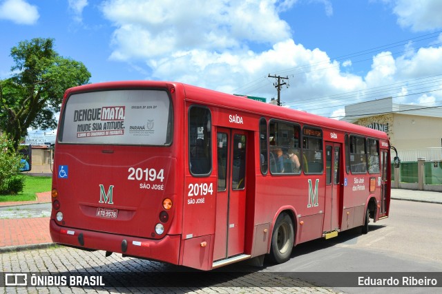 Auto Viação São José dos Pinhais 20194 na cidade de Curitiba, Paraná, Brasil, por Eduardo Ribeiro. ID da foto: 7567202.