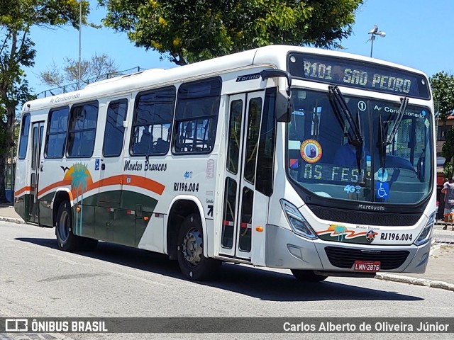 Viação Montes Brancos RJ 196.004 na cidade de Cabo Frio, Rio de Janeiro, Brasil, por Carlos Alberto de Oliveira Júnior. ID da foto: 7565645.