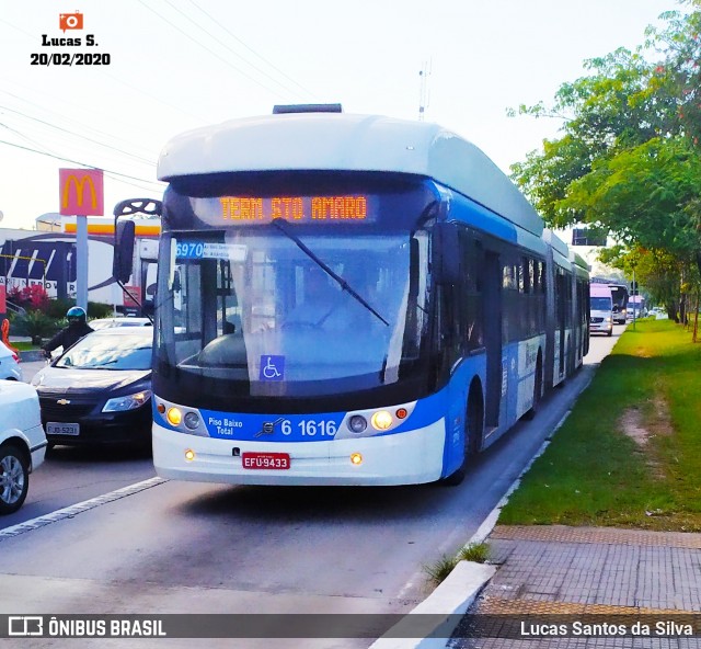 Viação Grajaú S.A. 6 1616 na cidade de São Paulo, São Paulo, Brasil, por Lucas Santos da Silva. ID da foto: 7567472.