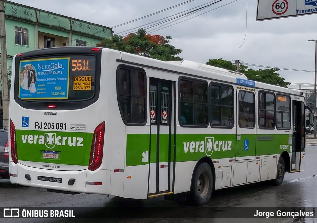 Viação Vera Cruz RJ 205.091 na cidade de Rio de Janeiro, Rio de Janeiro, Brasil, por Jorge Gonçalves. ID da foto: 7567639.