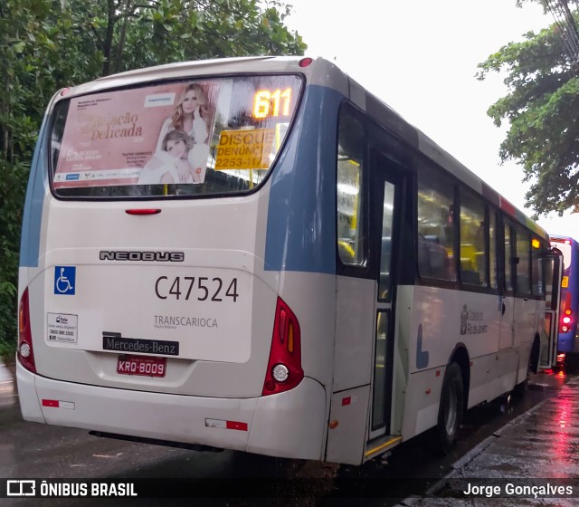 Viação Redentor C47524 na cidade de Rio de Janeiro, Rio de Janeiro, Brasil, por Jorge Gonçalves. Número da foto: #7568457.