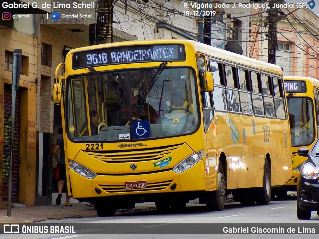 Viação Jundiaiense 2221 na cidade de Jundiaí, São Paulo, Brasil, por Gabriel Giacomin de Lima. ID da foto: 7492672.