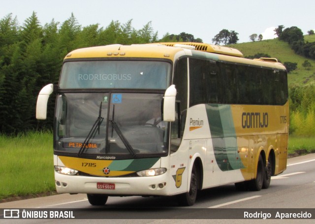 Empresa Gontijo de Transportes 17115 na cidade de São Gonçalo do Sapucaí, Minas Gerais, Brasil, por Rodrigo  Aparecido. ID da foto: 7495879.