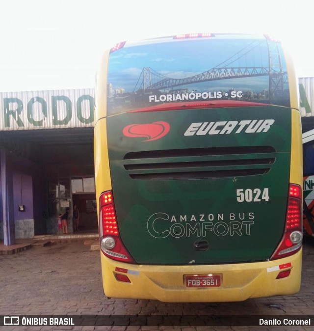 Eucatur - Empresa União Cascavel de Transportes e Turismo 5024 na cidade de São Gabriel do Oeste, Mato Grosso do Sul, Brasil, por Danilo Coronel. ID da foto: 7495569.