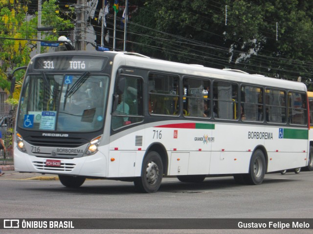 Borborema Imperial Transportes 716 na cidade de Recife, Pernambuco, Brasil, por Gustavo Felipe Melo. Número da foto: #7498013.