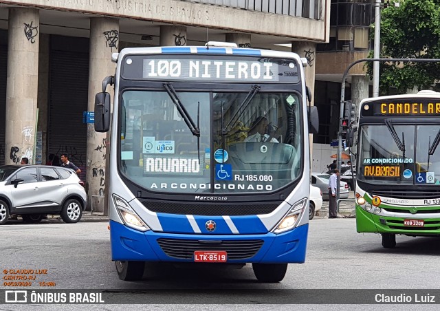 Viação Mauá RJ 185.080 na cidade de Rio de Janeiro, Rio de Janeiro, Brasil, por Claudio Luiz. Número da foto: #7497830.