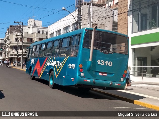 Viação Nogueira 1310 na cidade de Alegrete, Rio Grande do Sul, Brasil, por Miguel Silveira da Luz. Número da foto: #7501070.