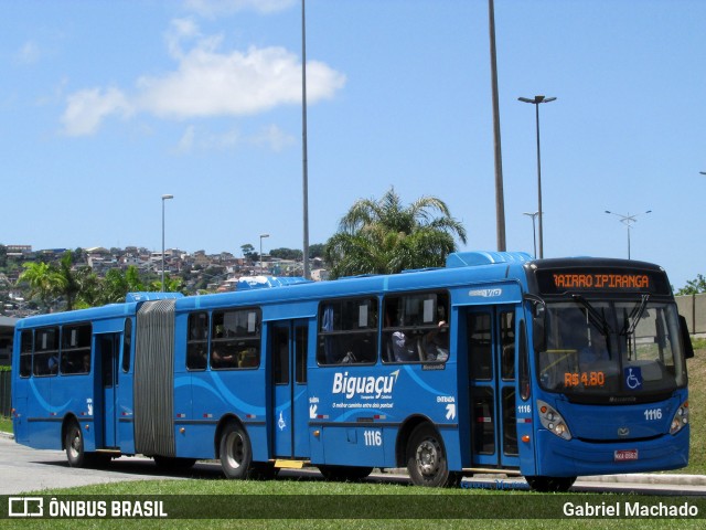 Biguaçu Transportes Coletivos Administração e Participação 1116 na cidade de Florianópolis, Santa Catarina, Brasil, por Gabriel Machado. ID da foto: 7503331.