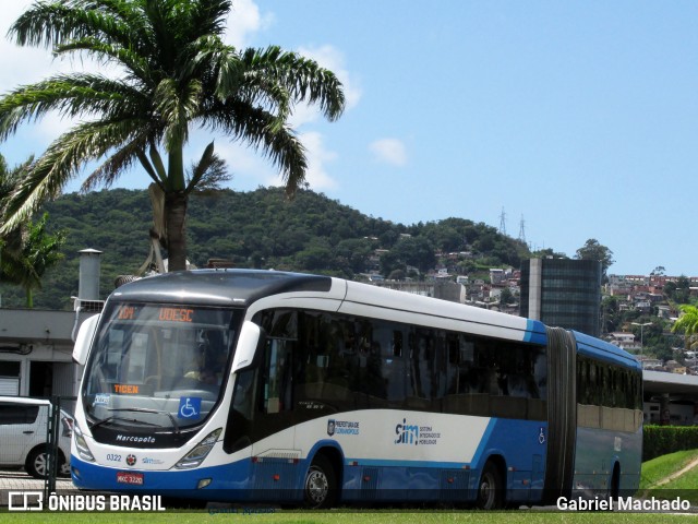 Transol Transportes Coletivos 0322 na cidade de Florianópolis, Santa Catarina, Brasil, por Gabriel Machado. Número da foto: #7503327.