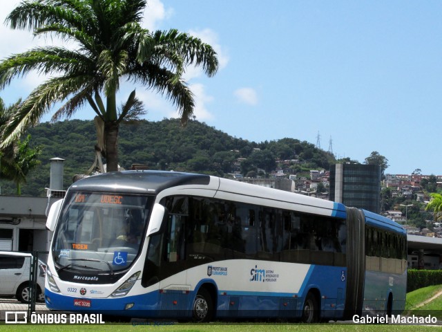 Transol Transportes Coletivos 0322 na cidade de Florianópolis, Santa Catarina, Brasil, por Gabriel Machado. ID da foto: 7503327.