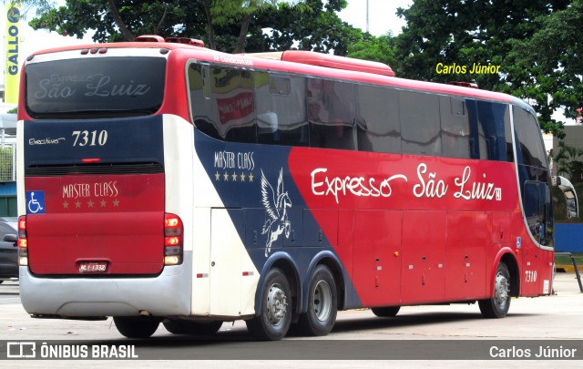 Expresso São Luiz 7310 na cidade de Goiânia, Goiás, Brasil, por Carlos Júnior. ID da foto: 7504223.