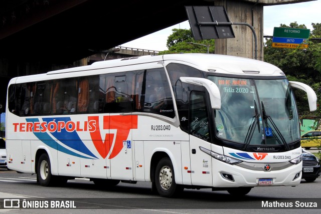 Viação Teresópolis RJ 203.040 na cidade de Rio de Janeiro, Rio de Janeiro, Brasil, por Matheus Souza. Número da foto: #7504215.