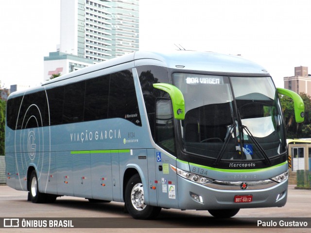 Viação Garcia 8134 na cidade de Curitiba, Paraná, Brasil, por Paulo Gustavo. ID da foto: 7505732.