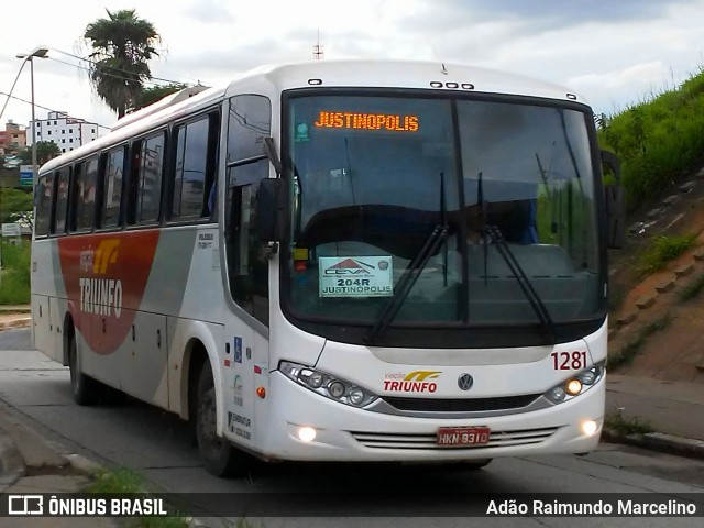 Viação Triunfo 1281 na cidade de Contagem, Minas Gerais, Brasil, por Adão Raimundo Marcelino. Número da foto: #7511169.