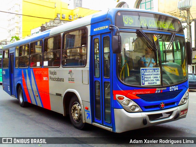 Viação Piracicabana 8794 na cidade de Santos, São Paulo, Brasil, por Adam Xavier Rodrigues Lima. Número da foto: #7509618.