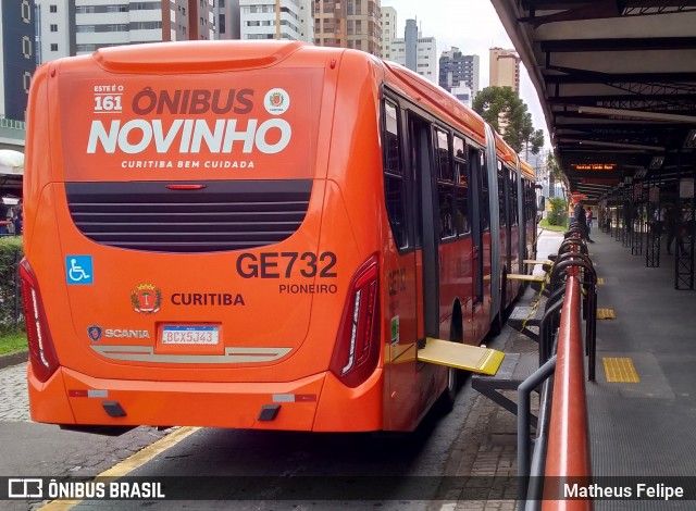 Viação Cidade Sorriso GE732 na cidade de Curitiba, Paraná, Brasil, por Matheus Felipe. ID da foto: 7511468.