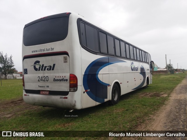 Citral Transporte e Turismo 2420 na cidade de Capão da Canoa, Rio Grande do Sul, Brasil, por Ricardo Manoel Limberger Carvalho. Número da foto: #7510260.