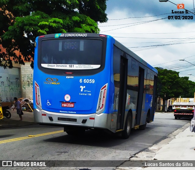 Transwolff Transportes e Turismo 6 6059 na cidade de São Paulo, São Paulo, Brasil, por Lucas Santos da Silva. Número da foto: #7509543.