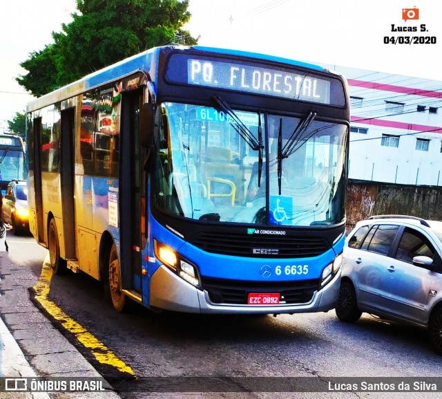 Transwolff Transportes e Turismo 6 6635 na cidade de São Paulo, São Paulo, Brasil, por Lucas Santos da Silva. Número da foto: #7596025.